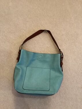 Turqoise leather handbag